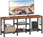 Furologee TV Stand for TVs up to 55 Inch, Entertainment Center with Open Storage Shelves, Media Console Table with Soundbar Shelf for Living Room, Bedroom, Rustic Brown - Image 2