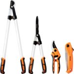 GARCARE Hedge Clippers Pruning Shears 4 in 1 Set High Carbon Steel Folding Saw, Branch Cutter, Tree Pruner, Garden Scissors, Tree & Shrub Care Kit - Image 2