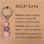 GINAZL Natural Crystals Keychain Gift for New Beginnings, New Beginnings Gifts for Coworker Anxiety Relief Keychain for Women - Image 2