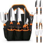 Gardening Tool Set, CHRYZTAL Stainless Steel Heavy Duty Gardening Tool Set, with Non-Slip Rubber Grip, Storage Tote Bag, Outdoor Hand Tools, Ideal Gardening Gifts for Women - Image 2