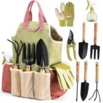 Gardening Tools Set of 10 - Complete Heavy Duty Garden Tools Set with Fashion Handbag - Durable Gardening Supplies Kit Ideal Garden Gifts for Women - Image 2