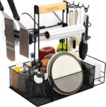 Geesta Grill Caddy for Outdoor Grill, BBQ Picnic Camping Caddy with Paper Towel Holder & Magnetic Tool Holder, Condiment Storage Utensil Kitchen Organizer for RV Camper, Tailgate Accessories - Image 2