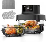 Glass Air Fryer Non Toxic, 6.3QT & 4.4QT Air Fryer with Dual Glass Baskets with Lids, 8-in-1 Portable Air Fryers Cristal, PFOA & PFAS-Free, Dishwasher Safe, Ideal Kitchen Gift - Image 2