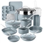 Granitestone Ceraluxe 20 Pc Ceramic Cookware Set Nonstick, Complete Pots and Pans Set Non Stick with 5 Pc Bakeware Set, Deep Frying Pan Set, & Steamer, Non Toxic PFOA Free, Oven & Dishwasher Safe - Image 2