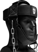 Gymreapers Neck Harness Weight Lifting - Neck Trainer Workout Equipment - Heavy Duty Stainless Steel Chain, Adjustable Neoprene Head Strap, Exercise Equipment for Strength & Pain Relief - Image 2