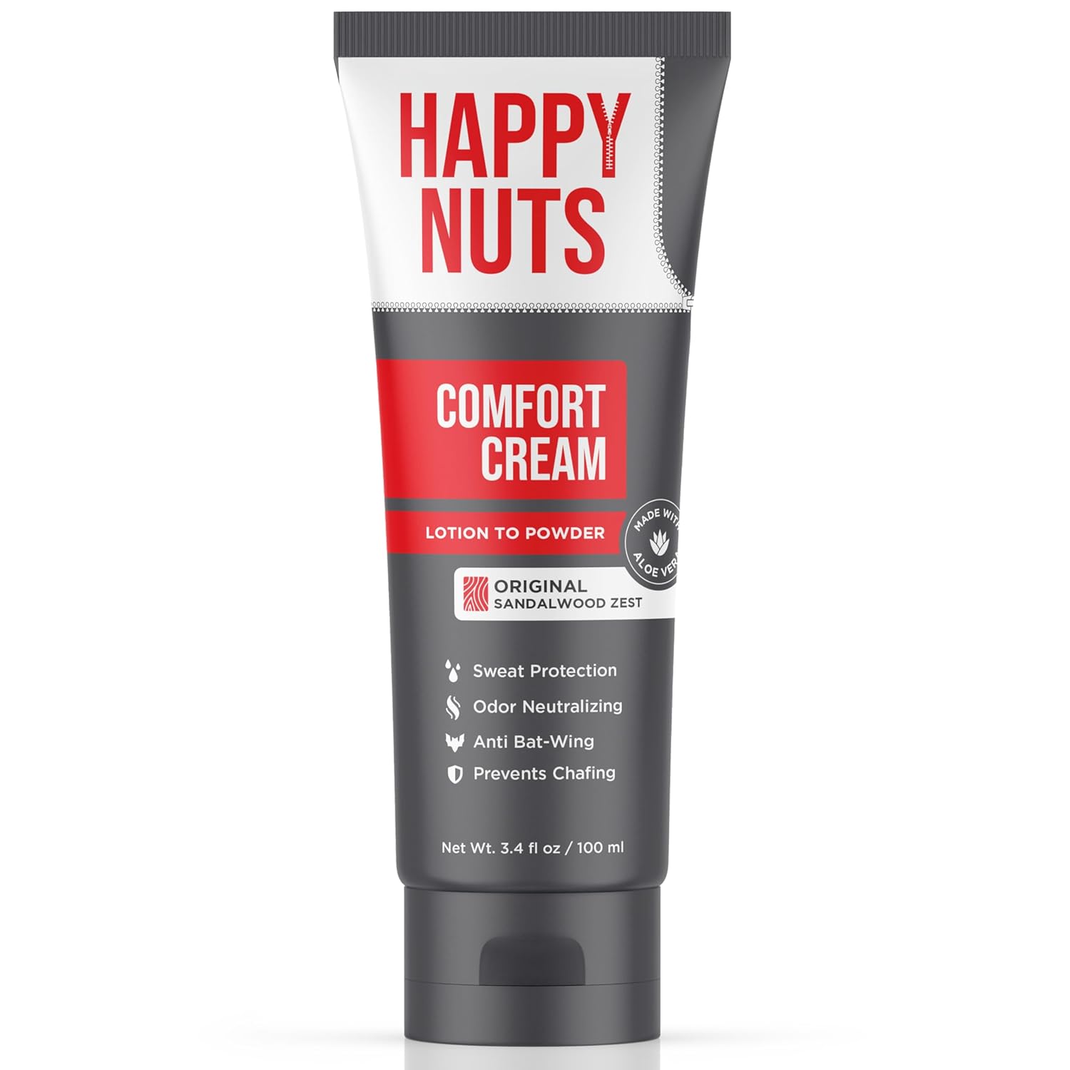 HAPPY NUTS Comfort Cream Deodorant For Men: Anti-Chafing Sweat Defense, Odor Control, Aluminum-Free Mens Deodorant & Hygiene Products for Men's Private Parts 3.4 Fl Oz (1 Pack), Original - Image 2