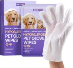 HICC PET Cleaning Deodorizing Glove Wipes for Dogs & Cats, Vet Recommended Hypoallergenic Hydrating & Nourish Fur Pet Grooming Glove Wipes, Pet Bathing Wipes for Horse Coat Care,6pcs Unscented - Image 2