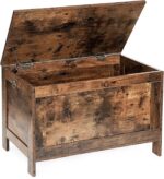 HOOBRO Toy Box, Retro Wooden Look Storage Chest with Safety Hinge, Entryway Storage Bench Supports 220 lb, 29.9 x 15.7 x 18.9 Inches Toy Chest Organizer, Easy Assembly (Rustic Brown) BF75CW01G1 - Image 2