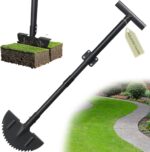 Half Moon Edger Lawn Tool - Heavy Duty Saw Tooth Manual Edgers with Sharp Blade & Wide Footplate, 38"-49" Adjustable T-Grip Handle for Landscaping, Sidewalks, Yard,Grass,Flower Bed & Garden Edging - Image 2