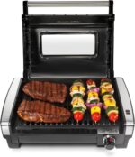 Hamilton Beach Electric Indoor Searing Grill with Viewing Window & Adjustable Temperature Control to 450F, 118 sq. in. Surface Serves 6, PFAS-Free Removable Nonstick Grate, Stainless Steel - Image 2