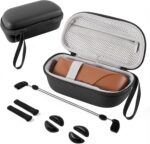 Hard Case for Ray-Ban Meta Charging Case & Accessories Kit - Anti-Slip Nose Pads, Ear Grips & Strap - Protective Travel Carrier for Wayfarer Smart Glasses Men Women Biking & Sports-Black - Image 2