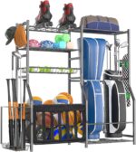 Heavy Duty Garage Sports Equipment Organizer, All-in-One Golf Bag Storage Rack & Multi-Sport Ball Holder for Basketballs, Bats & Kids Toys, Indoor/Outdoor Free Standing Gear Bin - Image 2
