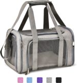 Henkelion Cat Carriers Dog Carrier Pet Carrier For Small / Medium Cats Dogs Puppies (Up To 15lbs), TSA Airline Approved Small Dog Carrier Soft Sided, Collapsible Waterproof Travel Puppy Carrier - Grey - Image 2