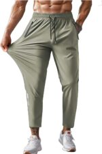 Hidkat Men's Hiking Pants Quick-Dry Lightweight Sweatpants Outdoor Fishing Pants Water Resistant with Zipper Pockets - Image 2