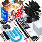 Holikme 58 Pieces 35 Feet Dryer Vent Cleaner Kit, Dryer Cleaning Tools, Include Dryer Vent Brush, Omnidirectional Blue Dryer Lint Vacuum Attachment, Dryer Lint Trap Brush, Vacuum & Dryer Adapters - Image 2