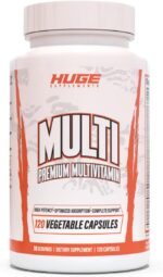 Huge Multi, Multivitamin for Men, High-Performance All-in-One Formula for Athletes & Bodybuilding, Vitamin & Mineral Replenishment, Supports Immune System & Healthy Hormone Levels (120 Capsules) - Image 2
