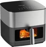 Iceagle Stainless Steel Air Fryer 9 Quart - Airfryer XXL with Large Viewing Window, Dual Heating Elements, 12-in-1 Function to Roast, Bake, Broil, Defrost, Reheat, Dishwasher-Safe Parts, 1700W, Siver - Image 2