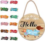 Interchangeable Welcome Door Sign, Holiday Decor For Front Door With 13 Changeable Seasonal Icons, Wooden Dachshund Wall Hanging Decorations For Farmhouse Porch, Holiday Gifts For Women -03 - Image 2