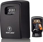 Iron Lock® Key Lock Box XXL Wall Mount – Waterproof Outdoor Key Safe with Heavy-Duty Metal Body & 4-Digit Combination – Lock Box for Keys Outside for Home, Rentals & Realtors Extra Large (Black, XXL) - Image 2