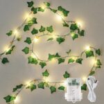 Ivy Vine String Lights, 23FT 73 LED Lighted Garland with Green Leaves, USB & Battery Powered, Room Wall, Dorm, Bedroom, Patio Decor, Warm White - Image 2