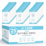JJ CARE Body Wipes for Adults Bathing - Pack of 25 Shower Wipes For Adults Rinse Free, 200 Count Disposable No Rinse Disposable Washcloths, Waterless Body Wash for Elderly - Image 2