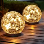 JKIMK Solar Globe Lights Outdoor Waterproof-Solar Balls Garden-Cracked Glass Ball Solar Lights Outdoor-Solar Orbs Outside-Outdoor Decorations Patio & Yard Lawn Backyard Decor (GUO-XBQ-5-5-5) - Image 2