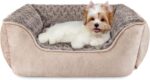 JOEJOY Rectangle Dog Bed for Large Medium Small Dogs - Washable Orthopedic Sofa Bed, Soft Breathable Puppy & Pet Cuddler, Durable Calming Dog Bed with Anti-Slip Bottom, Multiple Sizes, Beige - Image 2