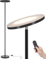 JOOFO LED Floor Lamp – Super Bright Torchiere with Remote & Foot Switch, Stepless Dimmable Tall Standing Lamp, 69" Modern Pole Light for Corner, Living Room, Bedroom, Reading, Office - Image 2