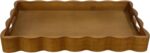JUIOETURPine Wood Decorative Tray with Handle Rectangular Wooden Serving Tray for Breakfast in Bed,Coffee Table,Dining Table,or Kitchen - Perfect for Living Room,Bedroom,and Entryway Decor (Brown) - Image 2