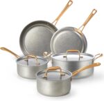 KOKHUB Pots and Pans Set 8 Pcs, Vintage Stainless Steel Cookware Set Non-Toxic, PFOA/PFOS/PTFE Free, Kitchen Cooking Set with Frying Pans, Saucepans, Oven & Dishwasher Safe, Induction Compatible - Image 2