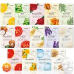 KONEUK 14 Pack Sheet Face Masks Skincare, Hydrating Face Masks Suitable for Dry Skin, Bulk Facial Mask Set for Women Skin Care, Face Mask Gifts Set for Face Spa - Image 2