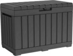 Keter Kentwood 50 Gallon Resin Deck Box-Organization and Storage for Patio Cushions, Throw Pillows and Garden Tools, Dark Grey - Image 2