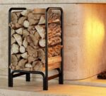 Kingson Firewood Rack Log Holder for Indoor Outdoor Fireplace Black Detachable Firewood Storage Log Storage Holder - Image 2