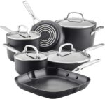 KitchenAid Hard Anodized Induction Nonstick Cookware Pots and Pans Set, 10 Piece, Matte Black - Image 2