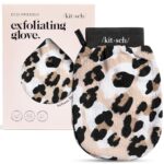 Kitsch Exfoliating Glove 1pc – Korean Exfoliating Mitt & Deep Exfoliating Body Scrubber for Shower, Bath | Body Exfoliator Glove, Dead Skin Remover | Skin Care for Smooth Skin - Leopard - Image 2