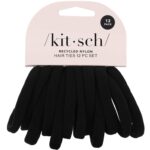 Kitsch Nylon Hair Ties No Damage - Stretchable Hair Bands for Strong All-Day Hold, Ponytail Holders | Hair Accessories for Girls | Ideal Gifts for Women & Mothers Day Gifts For Mom - Black, 12 Pcs - Image 2