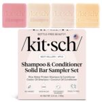 Kitsch Shampoo and Conditioner Set - 4pc Sampler Bars with Rice Water Shampoo and Conditioner, Castor Oil Shampoo & Coconut Oil Conditioner - Bottle-Free Beauty for Hair Growth, Repair & Moisture - Image 2