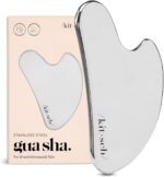 Kitsch Stainless Steel Gua Sha Facial Tools - Guasha Tool for Face, Face Sculpting Tool, Neck Massager, Double Chin Reducer Gua Sha Tools, Lymphatic Drainage Massager, Facial Skin Care - Silver - Image 2