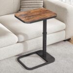 Kitstorack TV Tray Table, Adjustable Height & Flip-Top & Rounded Metal Corners, Snack Table for Couch, Sofa, Bed, Chair, Living Room, C Shaped End Side Table for Eating, Dinner or Laptop, Small Spaces - Image 2