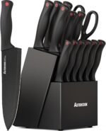 Knife Set, Astercook 15 Pieces Knife Sets for Kitchen with Block, Dishwasher Safe Kitchen Knife Set with Built in Sharpener Block, German Stainless Steel Knife Block Set, Mothers Day Gifts for Women - Image 2
