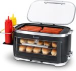 Kusini Hot Dog Roller Grill & Toaster Oven - Holds 8 Hot Dogs & 8 Buns, keep warm Option & Condiment Holder - Kitchen Appliance Hot Dog Cooker Machine - Hosting Party Essential, Unique Gifts Idea - Image 2