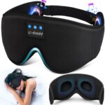 LC-dolida Sleep Headphones, 3D Sleep Mask Bluetooth Wireless Music Eye Mask, Sleeping Headphones for Side Sleepers Sleep Mask with Bluetooth Headphones Ultra-Thin Stereo Speakers Perfect for Sleeping - Image 2