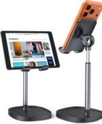 LISEN Cell Phone Stand Phone Holder for Desk Office Decor, Office Desk Accessories Women PC Gaming Essentials iPhone Stand Gadgets Men Gifts for Mom Fit OtterBox Case Switch iPad Air Tablet 4-10 in - Image 2