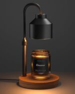 LISUNAR Electric Candle Warmer Lamp Black, Candle Lamp Warmer with Timer, Wax Warmer Lamp for Jar Candles, Adjustable Height Candle Light Warmer with 2 Bulbs - Image 2
