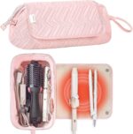 Leudes Hair Tools Travel Bag for Women Heat Resistant Mat for Travel Essentials Hot Tools Straighteners,Flat Irons,Curling Iron,Hot Air Brushes and Hair Dryer Organizer Bags 2 in 1(Pink) - Image 2