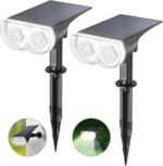 Linkind Solar Lights Outdoor Waterproof IP65, StarRay Dusk-to-Dawn Outdoor Solar Lights, 3 Lighting Modes Solar Spot Lights Outdoor for Garden, Yard, Landscape (Daylight, 2 Pack) - Image 2