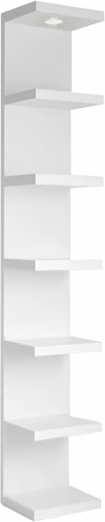 LitaEther Versatile 7 Tier Wall Shelf Unit,White Lack Wall Shelf,Display Floating Shelf with LED Remote Control Light - Image 2