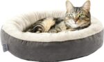 Love's cabin Round Donut Cat and Dog Cushion Bed, 20in Bed for Cats or Small Dogs, Anti-Slip & Water-Resistant Bottom, Super Soft Durable Fabric Pet Beds, Washable Luxury Cat & Dog Bed Gray - Image 2