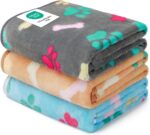 Luciphia 1 Pack 3 Blankets Fluffy Premium Fleece Pet Blanket Flannel Paw Printed Throw for Dog Cat(Small 23x16'', Grey/Brown/Blue) - Image 2