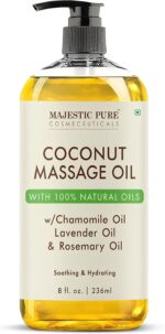 MAJESTIC PURE Coconut Massage Oil for Massage Therapy - Refreshing, and Relaxing - Natural Oils - for All Skin Types - Men and Women - 8 fl oz - Image 2